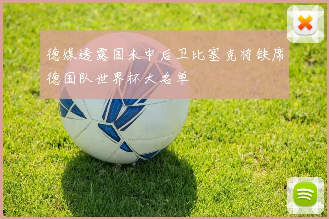 德媒透露国米中后卫比塞克将缺席德国队世界杯大名单